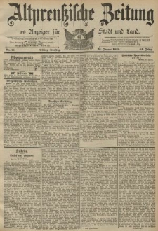 Altpreussische Zeitung, Nr. 21 Dienstag 26 Januar 1892, 44. Jahrgang
