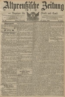 Altpreussische Zeitung, Nr. 23 Donnerstag 28 Januar 1892, 44. Jahrgang