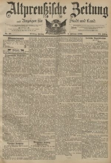 Altpreussische Zeitung, Nr. 30 Freitag 5 Februar 1892, 44. Jahrgang