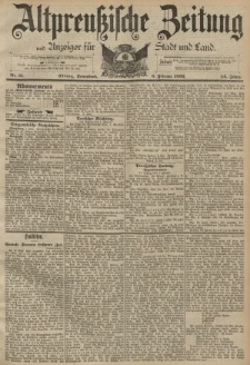 Altpreussische Zeitung, Nr. 31 Sonnabend 6 Februar 1892, 44. Jahrgang