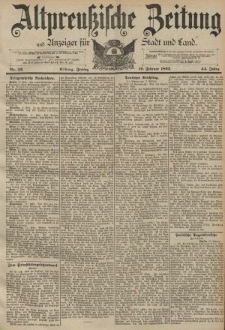 Altpreussische Zeitung, Nr. 42 Freitag 19 Februar 1892, 44. Jahrgang