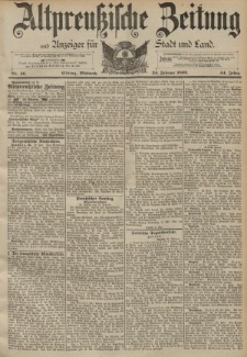 Altpreussische Zeitung, Nr. 46 Mittwoch 24 Februar 1892, 44. Jahrgang