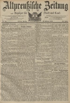 Altpreussische Zeitung, Nr. 48 Freitag 26 Februar 1892, 44. Jahrgang