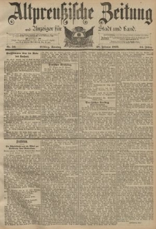 Altpreussische Zeitung, Nr. 50 Sonntag 28 Februar 1892, 44. Jahrgang