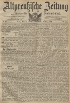 Altpreussische Zeitung, Nr. 70 Mittwoch 23 März 1892, 44. Jahrgang