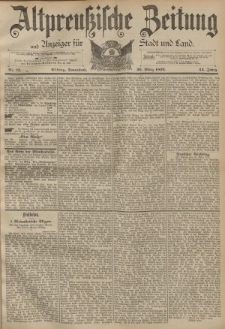 Altpreussische Zeitung, Nr. 73 Sonnabend 26 März 1892, 44. Jahrgang