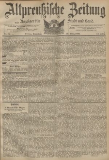 Altpreussische Zeitung, Nr. 73 Sonnabend 26 März 1892, 44. Jahrgang