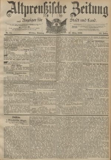 Altpreussische Zeitung, Nr. 74 Sonntag 27 März 1892, 44. Jahrgang