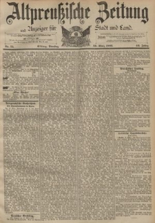 Altpreussische Zeitung, Nr. 75 Dienstag 29 März 1892, 44. Jahrgang