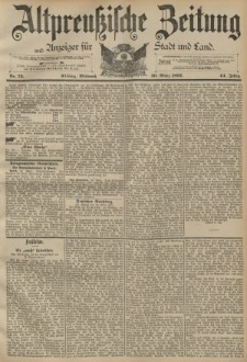 Altpreussische Zeitung, Nr. 76 Mittwoch 30 März 1892, 44. Jahrgang