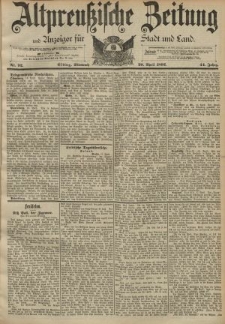 Altpreussische Zeitung, Nr. 92 Mittwoch 20 April 1892, 44. Jahrgang
