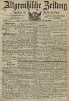 Altpreussische Zeitung, Nr. 95 Sonnabend 23 April 1892, 44. Jahrgang