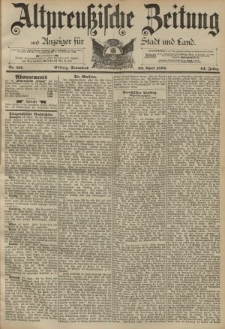 Altpreussische Zeitung, Nr. 101 Sonnabend 30 April 1892, 44. Jahrgang