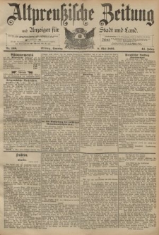 Altpreussische Zeitung, Nr. 108 Sonntag 8 Mai 1892, 44. Jahrgang