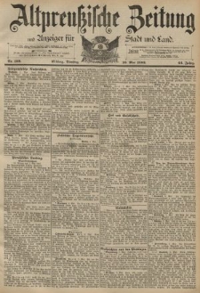 Altpreussische Zeitung, Nr. 109 Dienstag 10 Mai 1892, 44. Jahrgang