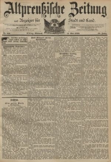 Altpreussische Zeitung, Nr. 110 Mittwoch 11 Mai 1892, 44. Jahrgang