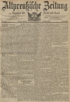 Altpreussische Zeitung, Nr. 111 Freitag Mai 13 1892, 44. Jahrgang