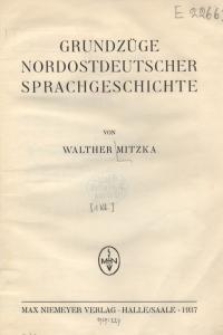 Grundzüge nordostdeutscher Sprachgeschichte