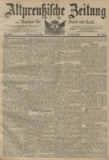 Altpreussische Zeitung, Nr. 116 Donnerstag 19 Mai 1892, 44. Jahrgang