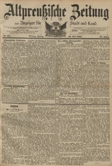 Altpreussische Zeitung, Nr. 117 Freitag 20 Mai 1892, 44. Jahrgang