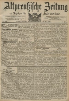 Altpreussische Zeitung, Nr. 122 Donnerstag 26 Mai 1892, 44. Jahrgang