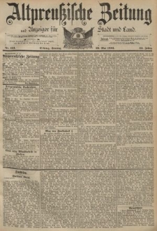 Altpreussische Zeitung, Nr. 124 Sonntag 29 Mai 1892, 44. Jahrgang
