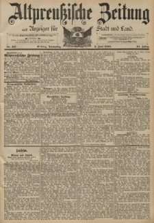 Altpreussische Zeitung, Nr. 127 Donnerstag 2 Juni 1892, 44. Jahrgang