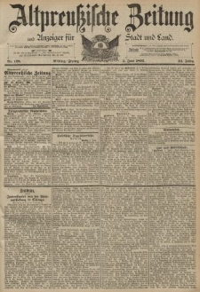 Altpreussische Zeitung, Nr. 128 Freitag 3 Juni 1892, 44. Jahrgang