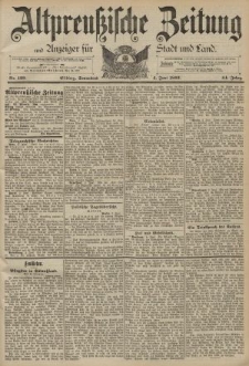Altpreussische Zeitung, Nr. 129 Sonnabend 4 Juni 1892, 44. Jahrgang