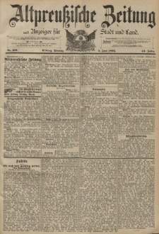 Altpreussische Zeitung, Nr. 130 Sonntag 5 Juni 1892, 44. Jahrgang