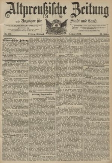 Altpreussische Zeitung, Nr. 131 Mittwoch 8 Juni 1892, 44. Jahrgang