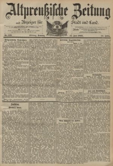 Altpreussische Zeitung, Nr. 135 Sonntag 12 Juni 1892, 44. Jahrgang