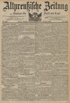 Altpreussische Zeitung, Nr. 142 Dienstag 21 Juni 1892, 44. Jahrgang