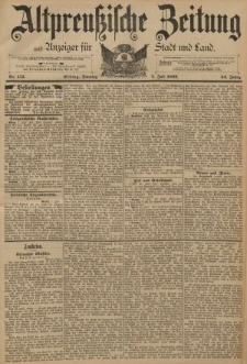 Altpreussische Zeitung, Nr. 153 Sonntag 3 Juni 1892, 44. Jahrgang