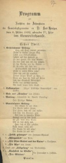 Programm zur Nachfeier des Jahresfestes des Gemeindepflegevereins zu Drei-Königen. den 6. März 1892.