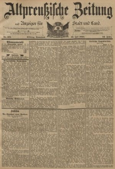 Altpreussische Zeitung, Nr. 176 Sonnabend 30 Juni 1892, 44. Jahrgang