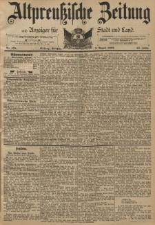Altpreussische Zeitung, Nr. 178 Dienstag 2 August 1892, 44. Jahrgang