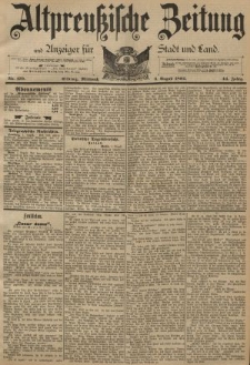 Altpreussische Zeitung, Nr. 179 Mittwoch 3 August 1892, 44. Jahrgang