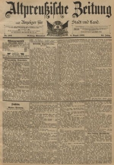 Altpreussische Zeitung, Nr. 182 Sonnabend 6 August 1892, 44. Jahrgang