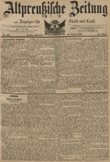 Altpreussische Zeitung, Nr. 185 Mittwoch 10 August 1892, 44. Jahrgang