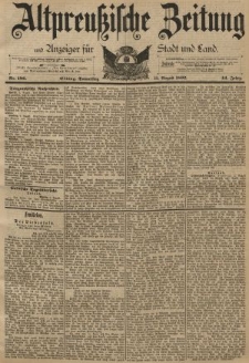 Altpreussische Zeitung, Nr. 186 Donnerstag 11 August 1892, 44. Jahrgang