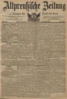 Altpreussische Zeitung, Nr. 188 Sonnabend 13 August 1892, 44. Jahrgang