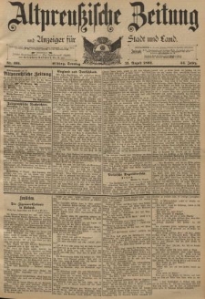 Altpreussische Zeitung, Nr. 195 Sonntag 21 August 1892, 44. Jahrgang