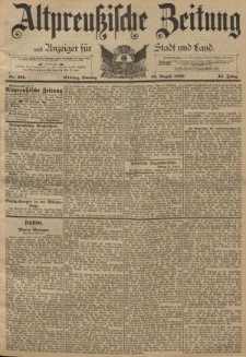 Altpreussische Zeitung, Nr. 201 Sonntag 28 August 1892, 44. Jahrgang