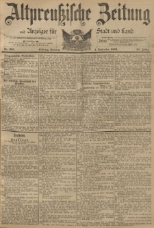 Altpreussische Zeitung, Nr. 207 Sonntag 4 September 1892, 44. Jahrgang