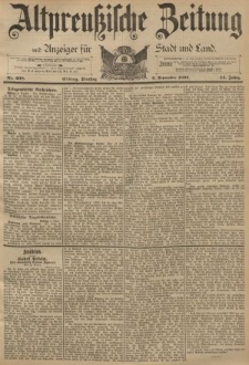 Altpreussische Zeitung, Nr. 208 Dienstag 6 September 1892, 44. Jahrgang