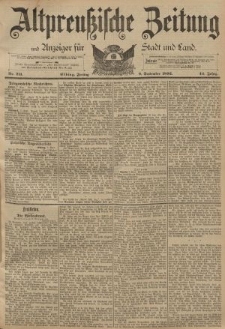 Altpreussische Zeitung, Nr. 211 Freitag 9 September 1892, 44. Jahrgang