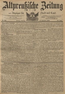 Altpreussische Zeitung, Nr. 214 Dienstag 13 September 1892, 44. Jahrgang