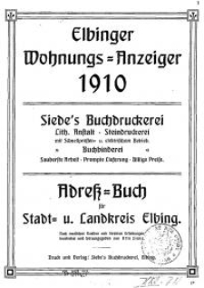 Elbinger Wohnungs-Anzeiger 1910