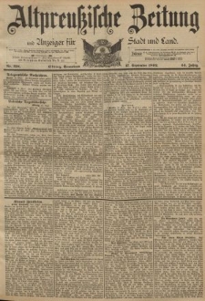 Altpreussische Zeitung, Nr. 218 Sonnabend 17 September 1892, 44. Jahrgang